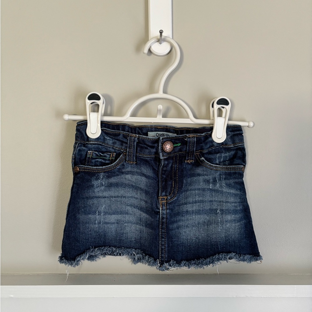 EUC OshKosh B'gosh 2T Girls Blue Retro Denim Skirt Casual Wear
